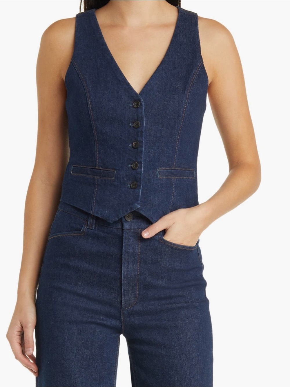 Paige Antonella denim vest NWT size 8
